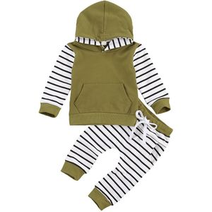 0-24M Pasgeboren Baby Jongens Kleding Set Baby Hoodie Camo 2 Stuks Pak Newlong Mouw Gestreepte Sweatshirts + lange Broek Outfits