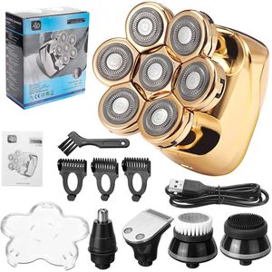 6 In 1 Oplaadbare Elektrische Scheerapparaten 7 Drijvende Hoofden Blades Elektrisch Scheerapparaat Grooming Kit Elektrische Razor Hair Trimmer Voor Mannen