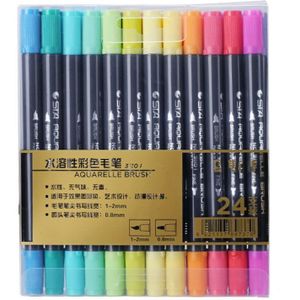 12/24/36 Kleuren Art Marker Tekening Schilderij Aquarel Art Marker Pennen Dual Tip Borstel Pen Voor Schoolbenodigdheden Briefpapier