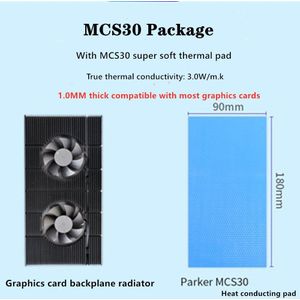 Voor Rtx 3090 3080 3070 Serie Grafische Kaart Vga Vram, aluminium Paneel + Dual Pwm Fan Cooling Cooler Gpu Backplate Geheugen Radiator