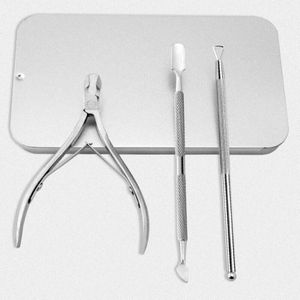 Roestvrij Staal Dode Huid Remover Cuticle Trimmer Met Cuticula Pusher En Driehoek Nail Pusher Sharp Manicure Pedicure Gereedschap