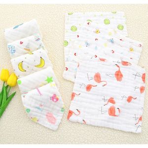 6 Lagen Baby Handdoek Katoen Veeg Gezicht Handdoek Mousseline Squar Pasgeboren Slabbetjes Baby Feeding Peuter Kids Speeksel Baden 25*25Cm