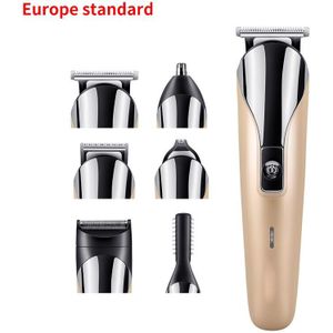 6 In 1 Retro Olie Hoofd Carving Elektrische Clipper Multifunctionele Tondeuse Set Oplaadbare Tondeuse Us Plug