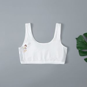 Meisjes Cartoon Ontwikkeling Periode Vest Beha Zomer Gestreepte Puur Katoen Vergrote Versie Side Netto Ademend Ondergoed