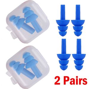 2 Paar Zachte Siliconen Oordopjes Waterdicht Zwemmen Oordopjes Herbruikbare Ruisonderdrukking Slapen Oordoppen Gehoorbescherming