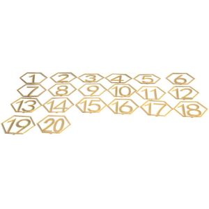 1 Set Hexagon Tafel Nummer Borden Voor Gasten Bruiloft/Party Acryl Hollow-Out Met Hexagon Vorm Gold/Zilver Stevig Stand