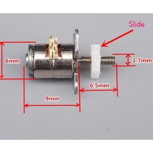 Mini Micro Stappenmotor Met Slider 6mm 2 Fase 4 Draads Stappenmotor 3 V-5 V Stepper motor Schroef Dia Tafel DIY Accessoires