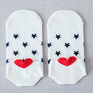 3 Pairs Katoen Womens Sokken Rood Hart Leuke College Eenvoudige Stijl Studenten Vrouwelijke Sokken Meias Ademend Lente Zomer Kawaii Sox