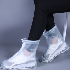 1 Paar Herbruikbare Waterdichte Regendicht Mannen Vrouwen Schoenen Covers Regen Laarzen Antislip Wasbaar Pvc Rain Boot Overschoenen Wit