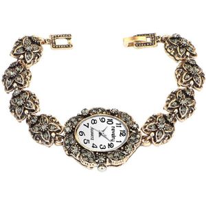 QINGXIYA Oude Goud Vrouwen Armband Horloges Rhinestone Luxe Quartz-Horloges Dames Casual Dress Sport Horloge