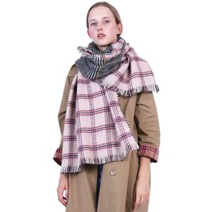 Cashmere Winter Sjaal Vrouwen Luxe Herfst En Winter Dubbelzijdige Plaid Sjaal Houndstooth Kleuraanpassing