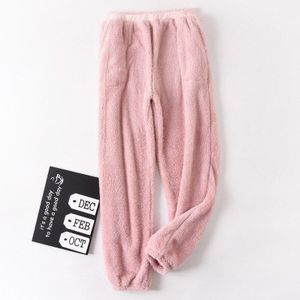 Herfst Winter Dikke Vrouwen Warme Broek Lange Haar Pyjama Comfortabele Katoenen Fluwelen Thuis Broek Dames Lounge Wear Slaap Bodems