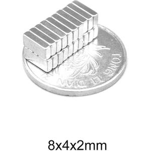 20 ~ 500Pcs 8X4X2 Mm Vierkante Zoeken Magneet 8Mm X 4Mm Permanente Neodymium Magneet Sterke 8X4X2 Mm Kleine Blok Sterke Magneet 8*4*2 Mm
