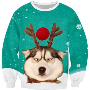 Unisex Lelijke Kerst Trui 3D Print Funny Xmas Capuchon Sweatshirt Mannen Vrouwen Herfst Winter Plus Size Kleding