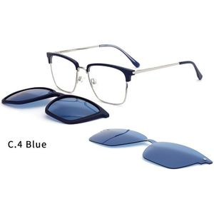 Ceofy Mannen Clip Op Optische Glasse Frame Gepolariseerde Zonnebril Magnetisme Vintage Vierkante Classic Eyewear Brillen