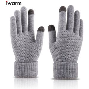 Iwarm Touch Screen Handschoenen Herfst Winter Vrouwen Outdoor Gebreide Handschoenen Warme Wanten