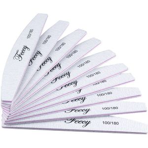 10 Stuks Nail File Buffer Set 100 / 180 Dubbelzijdig Trimmer Lime Nagelvijlen Schuren Buffer Nagellak Pedicure manicure Blok