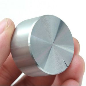 GHH Zilver 40x19mm As Potentiometer Knop 6mm Aluminium Controle Cap Gekartelde Te Gebruiken MI0453