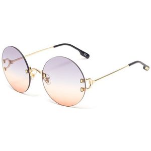 Randloze Ronde Zonnebril Vrouwen Vintage Cirkel Zonnebril Voor Vrouwelijke Mannen Gradiënt Shades Eyewear UV400