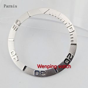 Parnis out grootte 38mm carving zilver rvs bezel insert voor fit Automatisch uurwerk Horloge P300-42