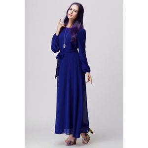 Mode Vrouwen Moslim Jurk Lange Mouwen Dubai Jurk Maxi Abaya Jalabiya Islamitische Chiffon Robe Kaftan Marokkaanse Vrouwelijke Jurken
