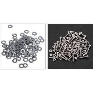 51 Set 304 Rvs Accessoires: 50 Set M2X10Mm Hex Socket Head Gekartelde Cap Schroeven Bouten Moer & 1 Set 100 Pcs M3 3 Mm Metr