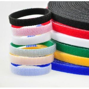 25M Lengte 1Cm 10Mm Klittenband Kabelbinder Nylon Band Vermogen Wire Management