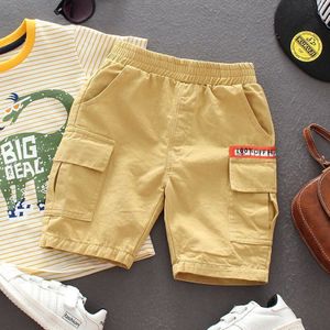 Zomer Kinderen Cargo Broek Baby Boy Knielengte Solid Koreaanse Baby Kids Herfst Kleding Katoen Losse Capri Korte Broek