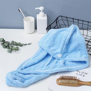Microfiber Badhanddoek Wrap Sneldrogende Handdoek Cap Hoed Zacht Water Absorberende Haar Handdoek Wrap Douche Cap Met Knop Voor nat Haar