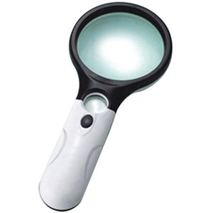 15X Handheld Vergrootglas Verlichte Hoge Vergroting Glas 2 Led Verlichting Draagbare Pocket Opgewaardeerd Voor Senioren Lezen Stempel Kaart