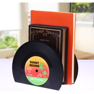 1Set/2 Stuks Retro Vintage Record Boekensteunen Vinyl Boekensteunen Boek Houder Desk Organizer Desktop School Office Accessoires Materiaal