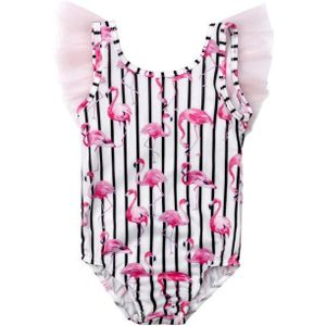 Kinderen Baby Meisjes Flamingo Tulle Badmode Zomer Gestreepte Zwemmen Kostuum Badpak Bikini Badpak