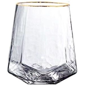 Creatieve Portsble Wijn Glas Diamant Vormige Gehamerd Omrande Nordic Rretro Kristal Beker Omrande Champagne Glas Diamant Glas