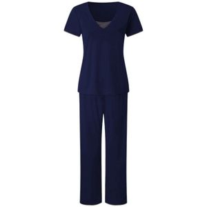 Moederschap Pyjama Vrouwen Moederschap Korte Mouw Verpleging Baby T-shirt Tops + Lange Broek Pyjama Set