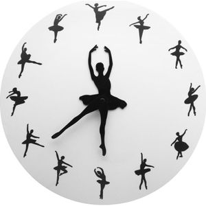 -Ballet Tijd Wandklok Ballerina Dancer Ballet Decoratieve Klok Muur Horloge Meisjes Kamer Dansen Studio Decor Ballet Dansers G