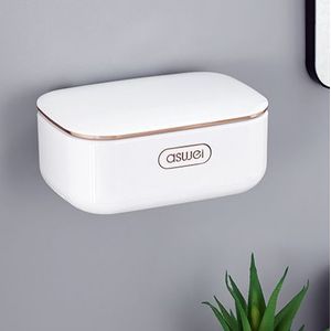 Badkamer Afvoer Zeepkist Wandmontage Abs Zeepkist Met Deksel Waterdichte Zeepbakje Gerechten Opbergdoos Travel Organizer Case opslag