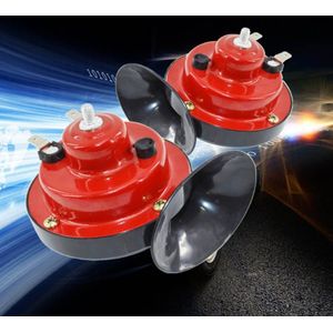 2 stuks 12 V Slak Luchthoorn Marine Boot Luid Alarm Kit Rood voor Auto Boot Motorfiets Van auto hoorn