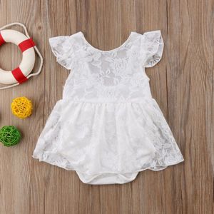 Gloednieuwe Pasgeboren Peuter Infant Baby Meisjes Kant Romper Jumpsuit Jurk Bloemen Outfits Mouwloze Kinderen Zomer Zonnejurk