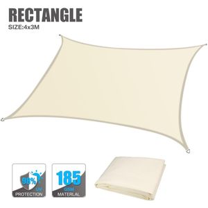 Beige Waterdichte Zon Onderdak Zonnescherm Schaduwdoek Voor Outdoor Tuin Patio Zwembad Strand Camping Zon Zeil Luifel Zonnezeil