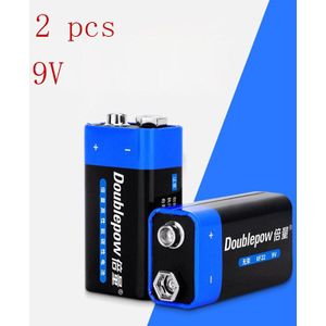2 Stuks 9V Batterij Wegwerp Carbon = Multimeter Alarm Microfoon 6F22 Iron Case Droge Batterij