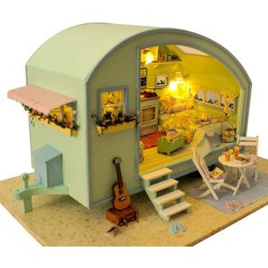 Cutebee Diy Poppenhuis Houten Poppenhuizen Miniatuur Poppenhuis Meubels Kit Casa Muziek Led Speelgoed Voor Kinderen K39