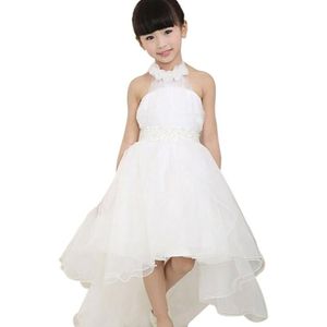 Zoete elegante Bloem Meisje Prinses Jurk Kind Partij Pageant Wedding Bruidsmeisje Tutu Jurken pure witte kleur Juli 21