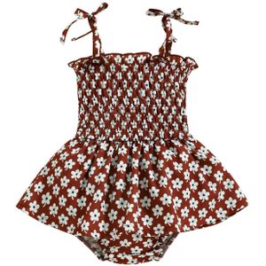 Citgeett Zomer Baby Meisjes Bodysuit Jurk Spaghetti Band Mouwloze Plaid Gedrukt Casual Jumpsuit Kleding