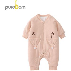 Pureborn Peuter Jumpsuit Thicken Lange Mouwen Romper Jongens Meisjes Onesie Lente Uitloper Pasgeboren Kleding