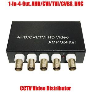 Mini 1 In 4 Out 5MP 4MP 3MP 2MP Ahd Cvi Tvi Cvbs Bnc Video Distributeur Amp Splitter Voor Coaxiale analoge Hd Cctv Camera