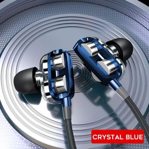 Quad-Core Mobiele Bedrade Eardphones 3.5Mm Sport Oordopjes Met Microfoon Bass Telefoon Oortelefoon Draad Stereo Headset Muziek Oortelefoons