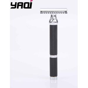 Yaqi Chroom En Zwarte Kleur Messing Zware Handvat Nat Veiligheid Scheermes