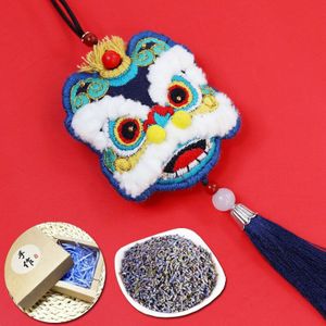 Borduurwerk Ping Fu Diy Handgemaakte Lion Wake Materiaal Bag Self-Geborduurde Amulet Ping Een Charm Hanger Te Sturen Vriendje zakje