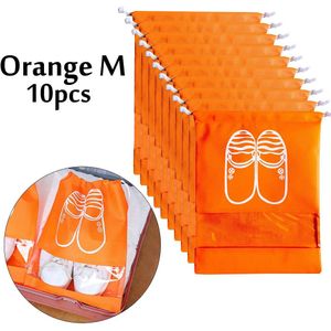 Reizen Schoenen Organizer Tassen Voor Laarzen, Hoge Hak, Trekkoord Transparant Venster Ruimtebesparend Schoenen Opbergzakken 10 Pack