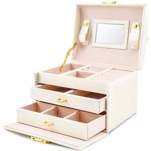 Sieraden Doos Case/Dozen/Makeup Box, Sieraden En Cosmetica Beauty Case Met 2 Lades 3 Lagen